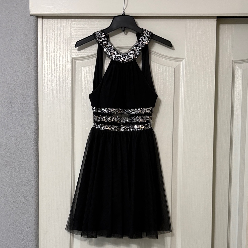 Blondie Nites Black Dress with Silver Embellishments